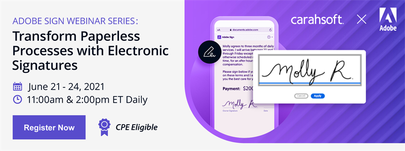 Adobe Sign Webinar Series: Transform Paperless Processes with Electronic Signatures
